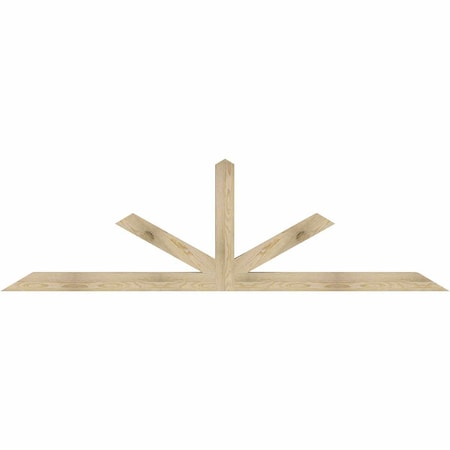 Ekena Millwork Saratoga Rough Sawn Timber Gable Bracket, Douglas Fir, 96"W x 28"H x 4"D x 4"F, 7/12 Pitch GBW096X28X0404SAR00RDF